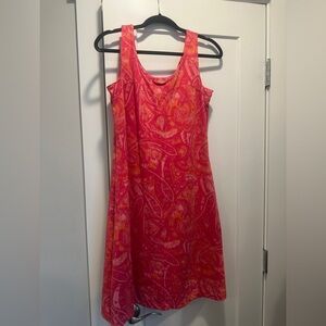 Athleta Pink and Orange Paisley Mini Dress